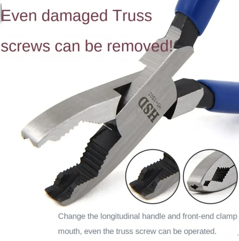 Screw Removal / Extractor Gripping Pliers with Unique Non-Slip Jaws for Quickly Extracting Damaged / Stuck Screws Hand Tool