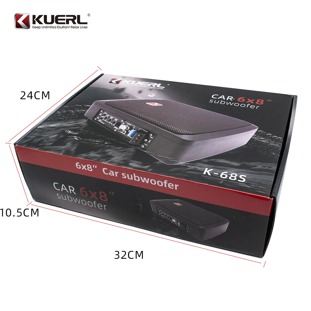 600W High-power Ultra-thin Subwoofer 12V Universal Aluminum Alloy Ultra-mini Small Subwoofer 6*8 Inch Pure Bass Car Audio