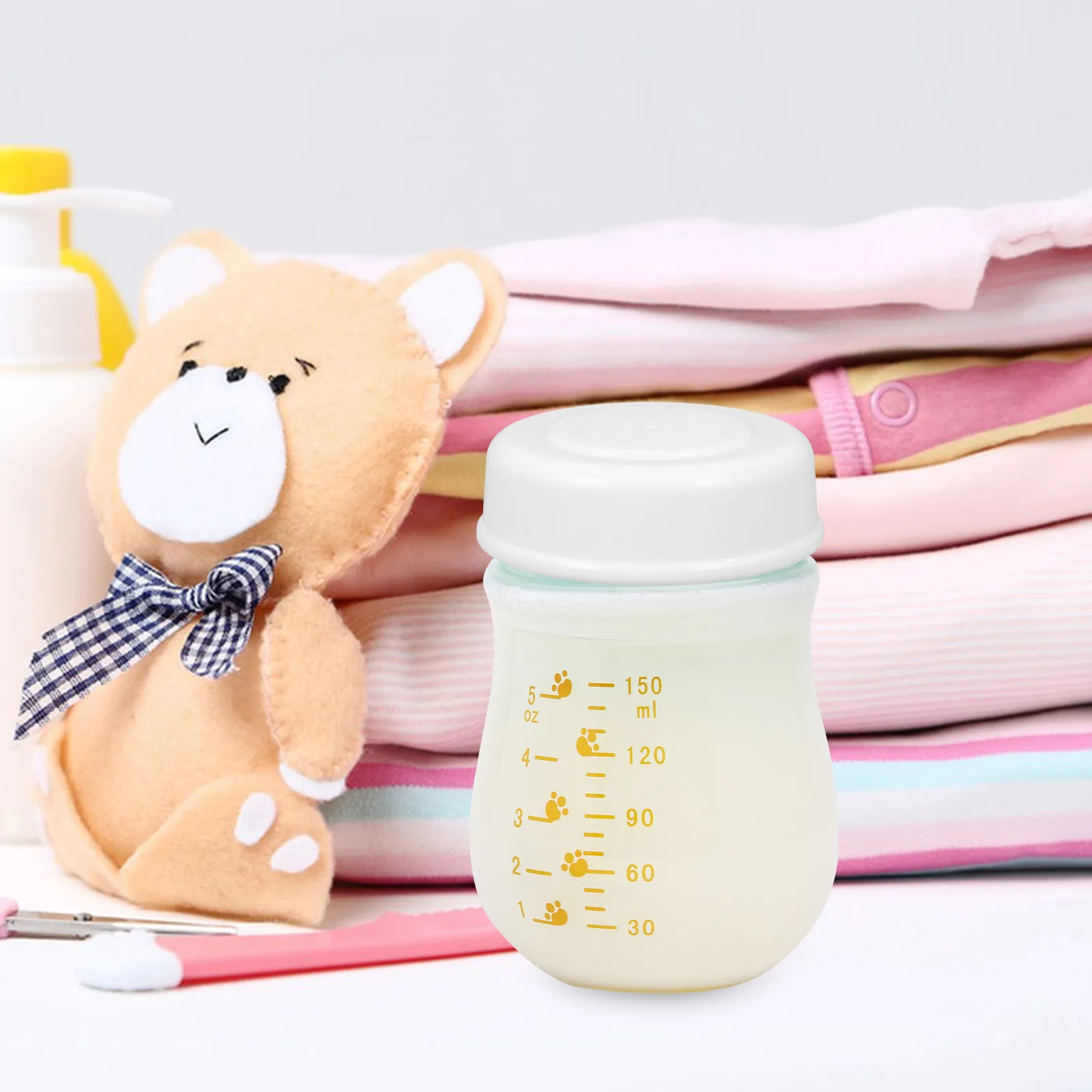 

Universal Baby Bottle Sealing Cap Leak-Proof Clear Milk Bottle Lid Travel Reusable Replacement Cap Storage Cover for Feeding