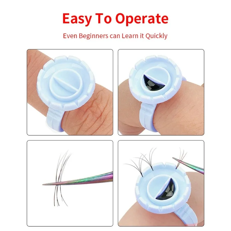 100 Pcs Disposable Eyelash Glue Ring Cup Tattoo Pigment Holder Container Makeup For Women Lash Extension Supplies Tools