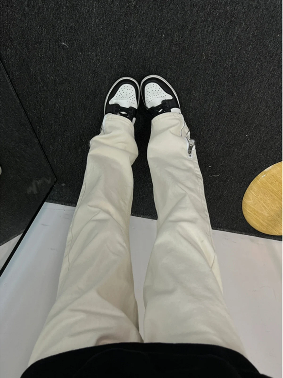 

American High Street Vibe Men's Straight Leg Jeans White Denim Pants Trendy Slimming Fit Youthful ular Four Seasons Wear