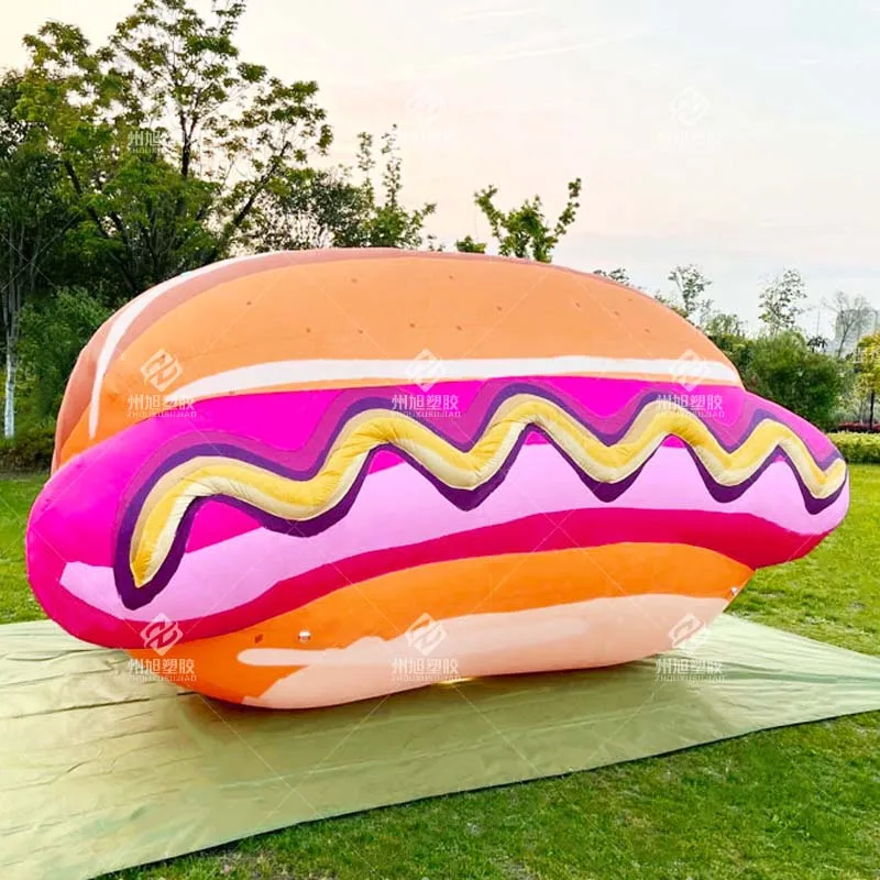 Inflatable Hot Dog,Simulated Food Bread Hot Dog Models,Decorative Props for Festive Event