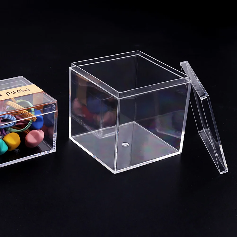 

Plastic Display Boxes Storage Cabinet Collectibles Showcase C y Square Container Transparent Lid Small Size