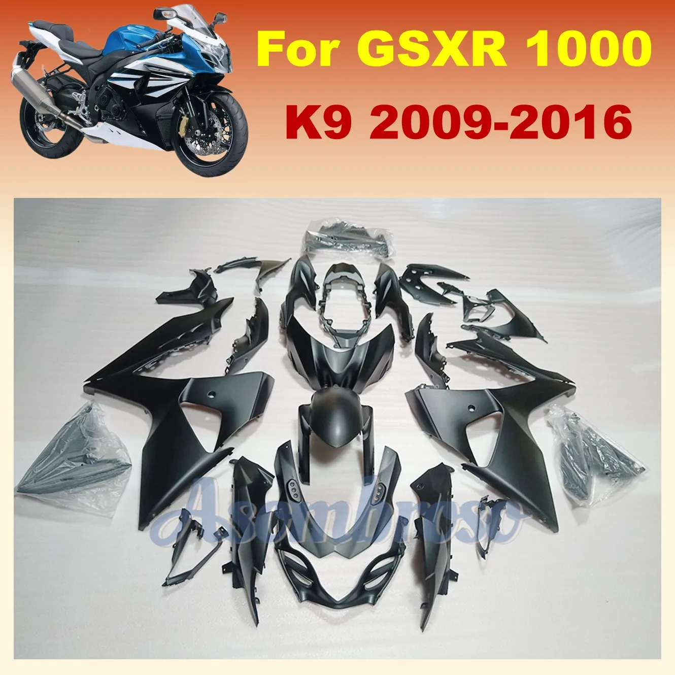 

Matte black fairing kit Fit for Suzuki GSXR1000 2009 2010 2011 2012 2013 2014 2015 2016 gsxr 1000 09-16 Motorcycle Fairings