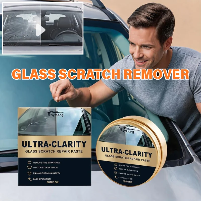 Car Windshield Glass Scratch Repair Paste Ultra Clarity Polishing Cream Erase Fine Marks Improve Driving Sight Auto Care ﻿