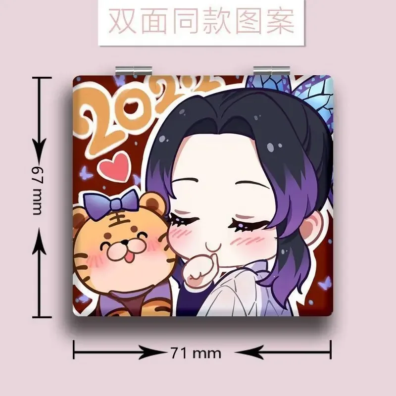 Demon Slayer Tomioka Giyuu Kochou Shinobu dwustronne składane lusterko kreatywne lusterko do makijażu z motywem anime, prezent