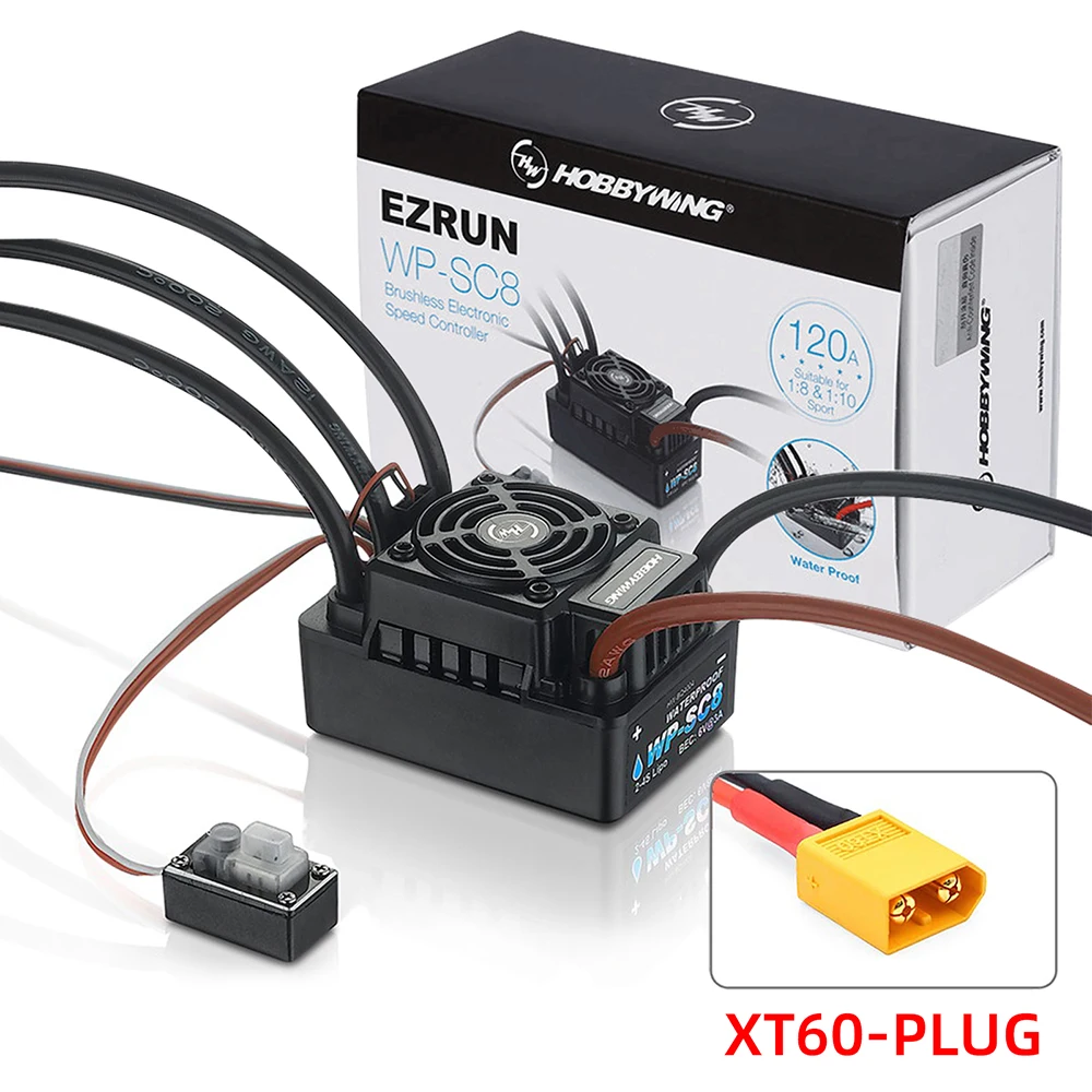 Hobbywing EZRUN WP SC8 120A 2-4S Lipo Brushless Waterproof ESC Electric Speed Controller / Program Card for 1/10