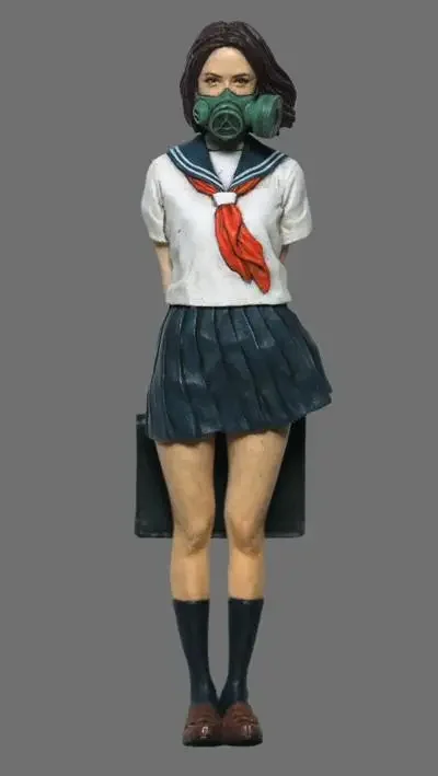 1/35 Scale Die-cast Resin Figures Kit Mask Girl Modern Hobby Miniature Classic GK Figure Unassembled and Unpainted Diorama Toy