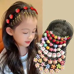 Children Colorful Broken Hair Comb Cute Cartoon Headband Hair Clips Girls Sweet Princess Headdress Elongated Hair Accessories