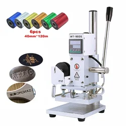 Hot Foil Stamping Machine 300W Leather Handhold Paper Craft Copper Mould Stamp Embossers Wooden Logo Labeling, Embossing Papers