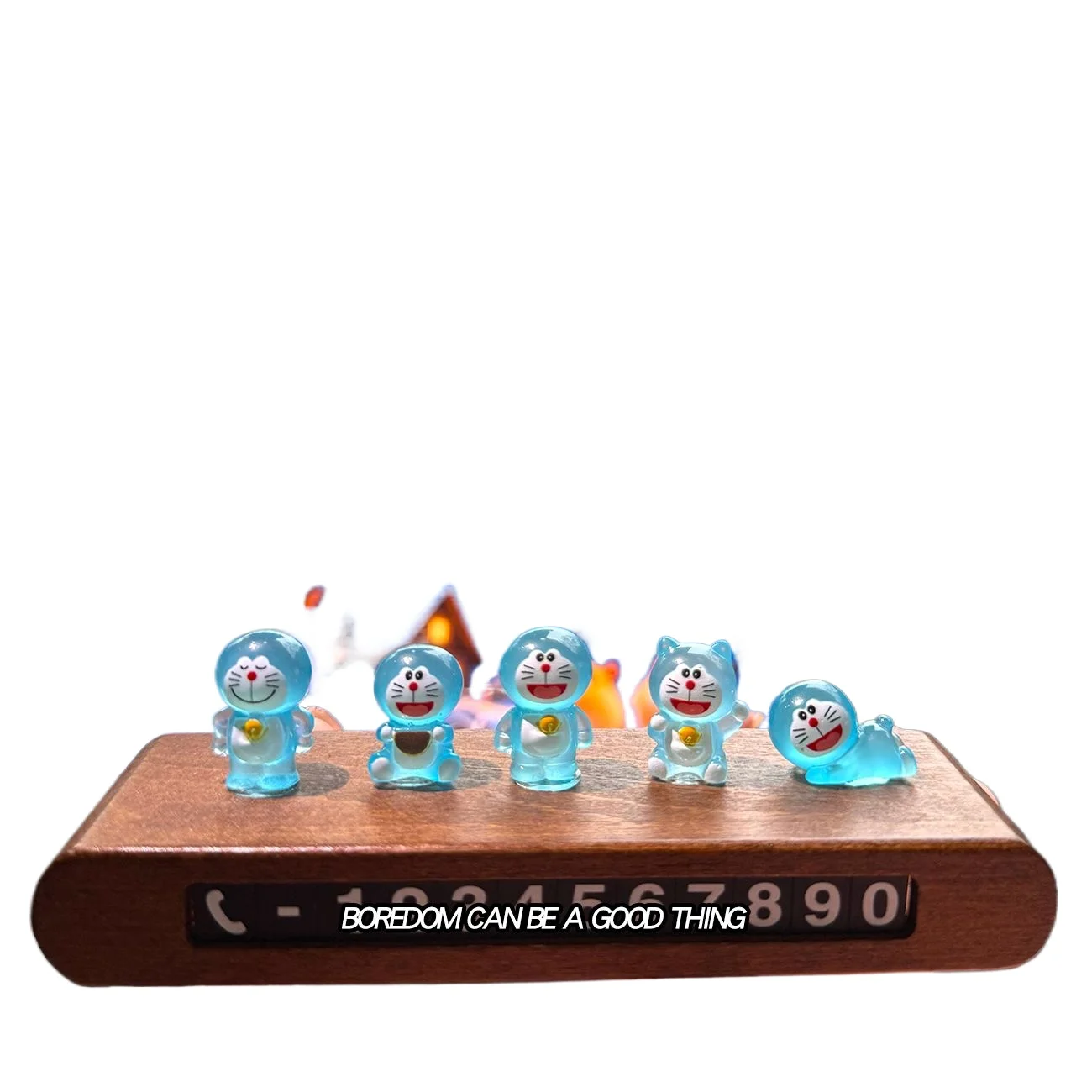 Doraemon Glow Desktop Ornament for Office Car Center Console Cute Anime Decoration Light up Figurine view 5