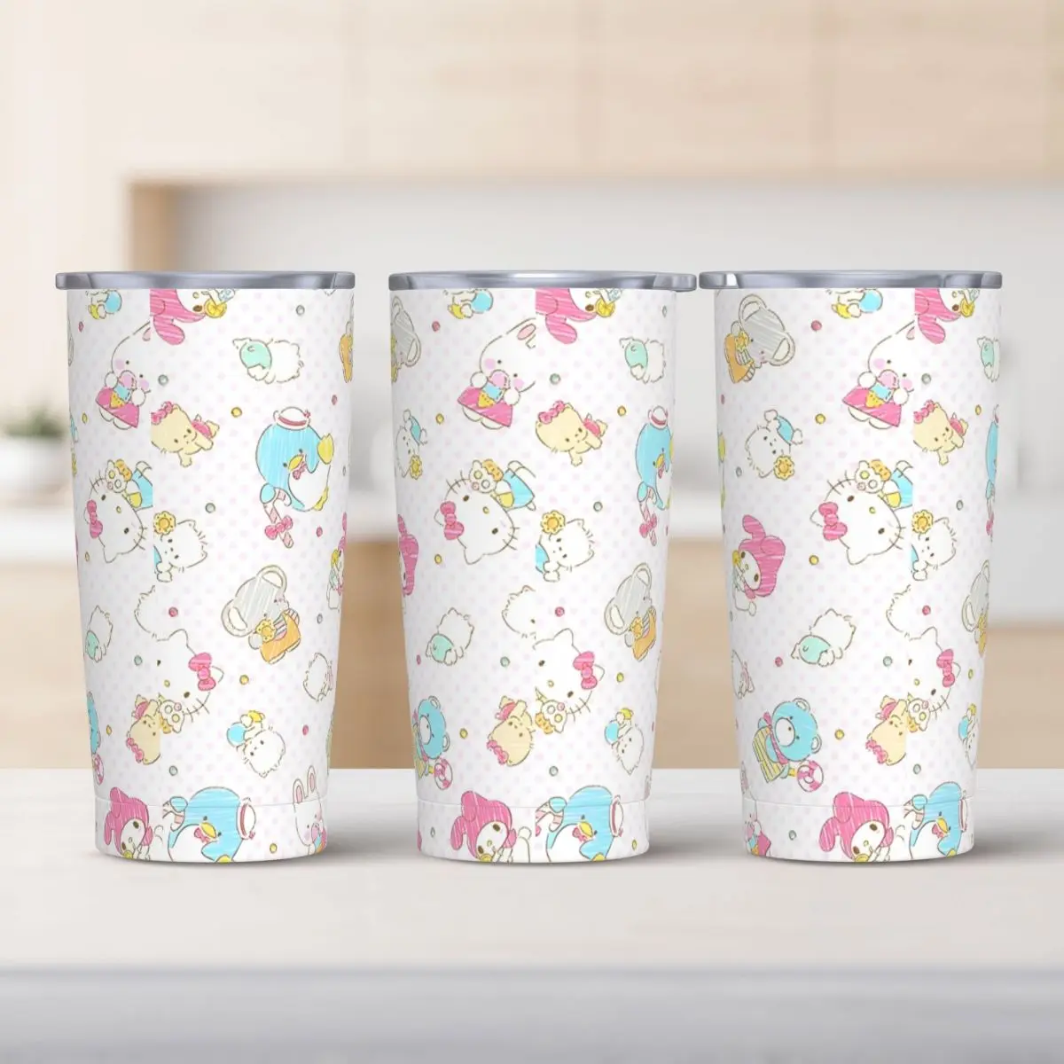 Hello Kitty Stainless Steel Tumbler Camping Car Mugs 40oz Thermal Cups Insulated Cold and Hot Milk Tea Water Bottle