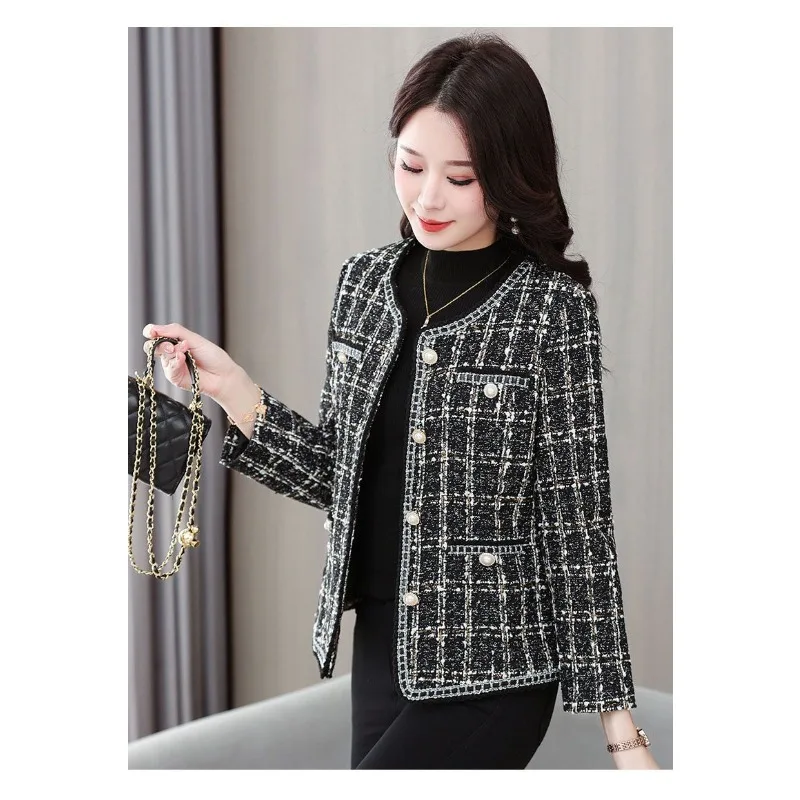 

Модные женские куртки, осенние топы, женские новинки 2025 года, короткий универсальный кардиган с круглым вырезом и длинными рукавами