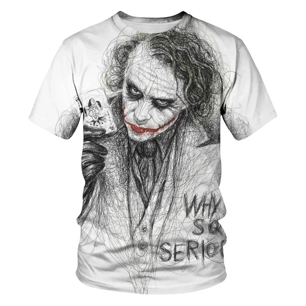 

3D Clown T-shirt for men, casual men's T-shirt with clown face, funny printed 3D clown T-shirt for streetwear