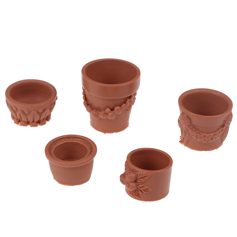 7 Stks/set Mini Miniatuur Bonsai Bloempot Voor 1/12 Poppenhuis Sprookjesachtige Tuin Decor Accessoires Verzamelobjecten