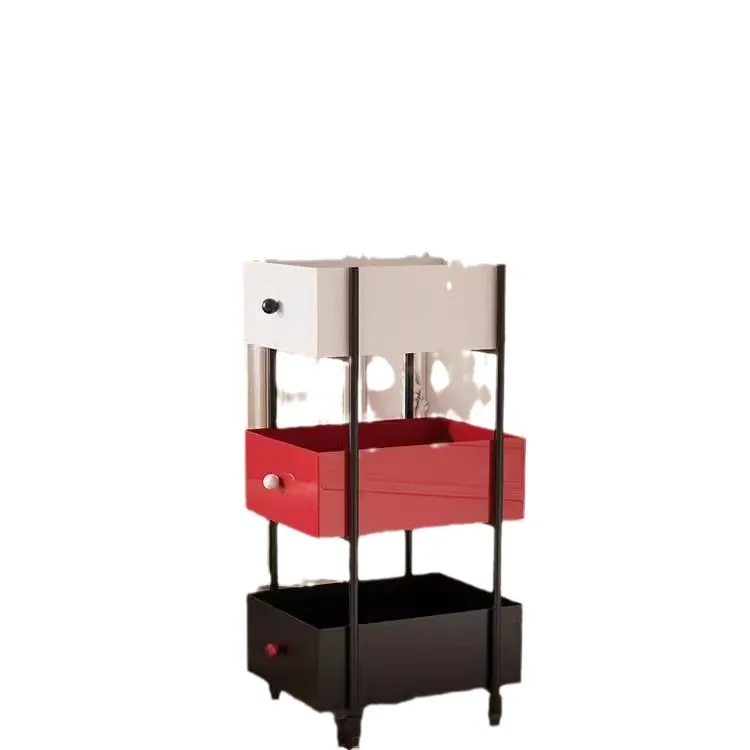 

Moving side sofa multi-layer storage rack household bedside rack with wheels antique corner few