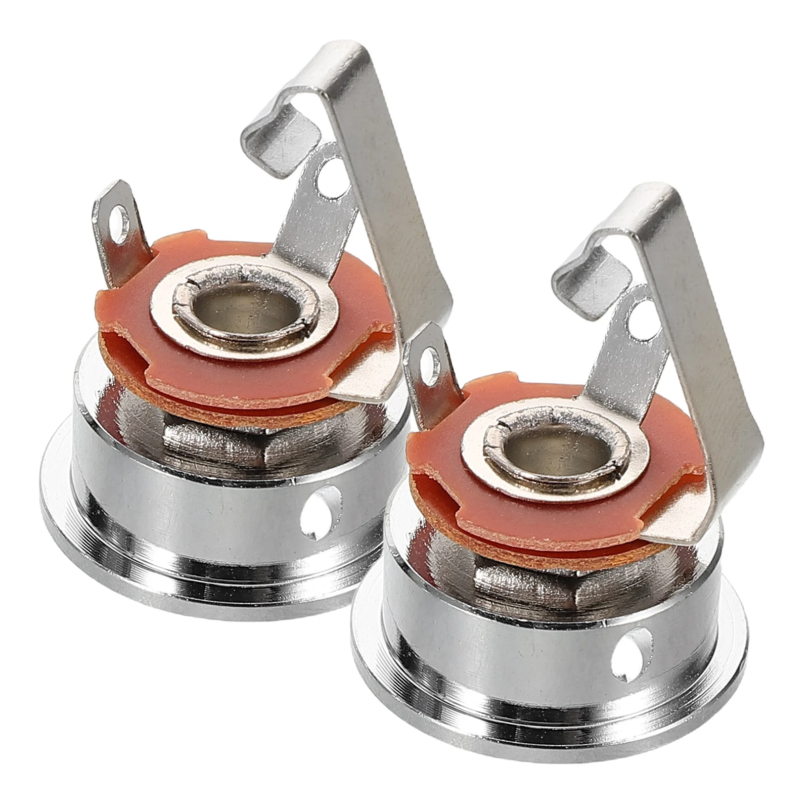 

2 Pcs Electric Guitar Accessories Electronic Socket Output Plates Metal Plug Jack for Outlet Board Replacement Part