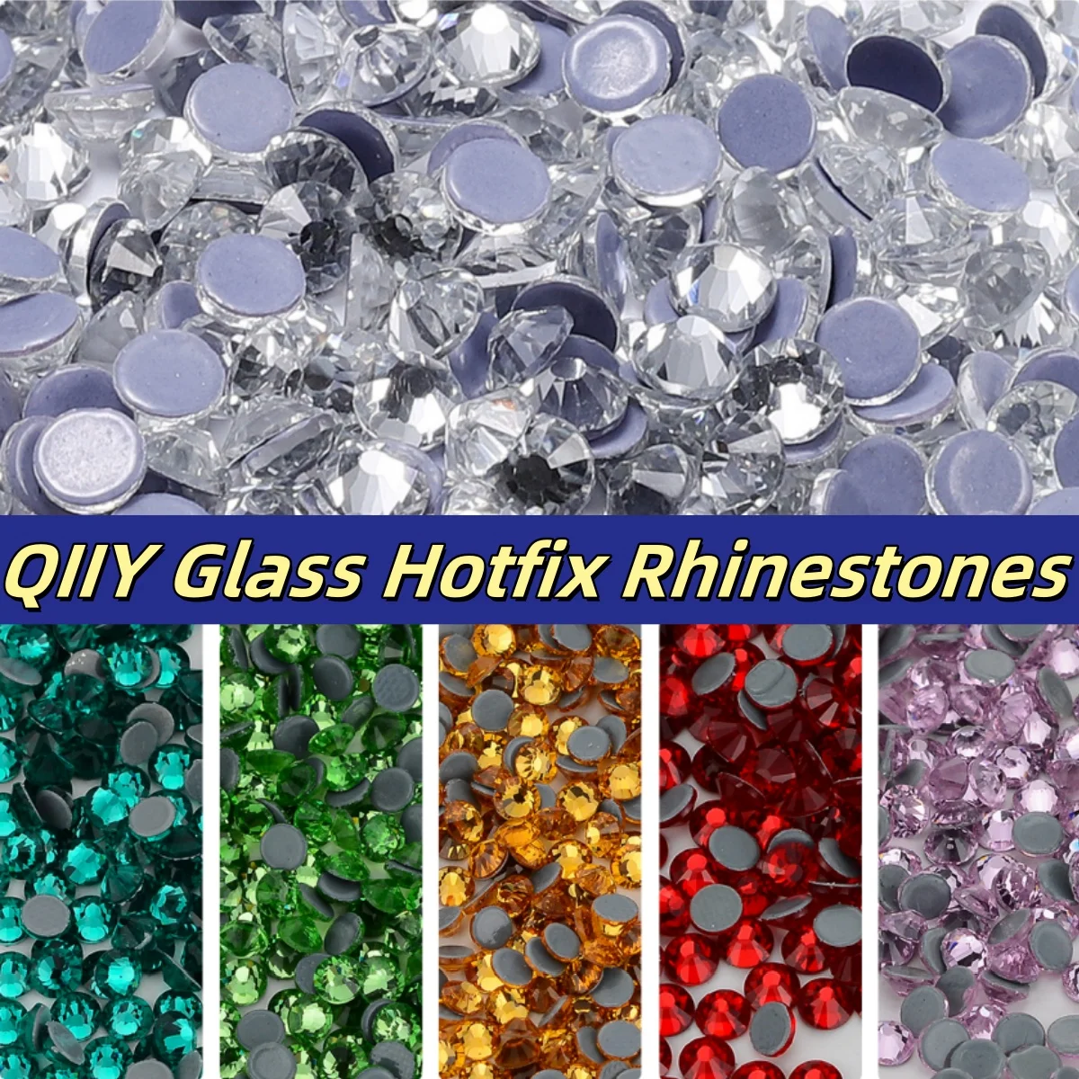 QIIY Better Glitter Glass Hotfix Rhinestones Flatbase Crystal Wedding Dress Decration Diamond For Nail Art Crafts Accessories