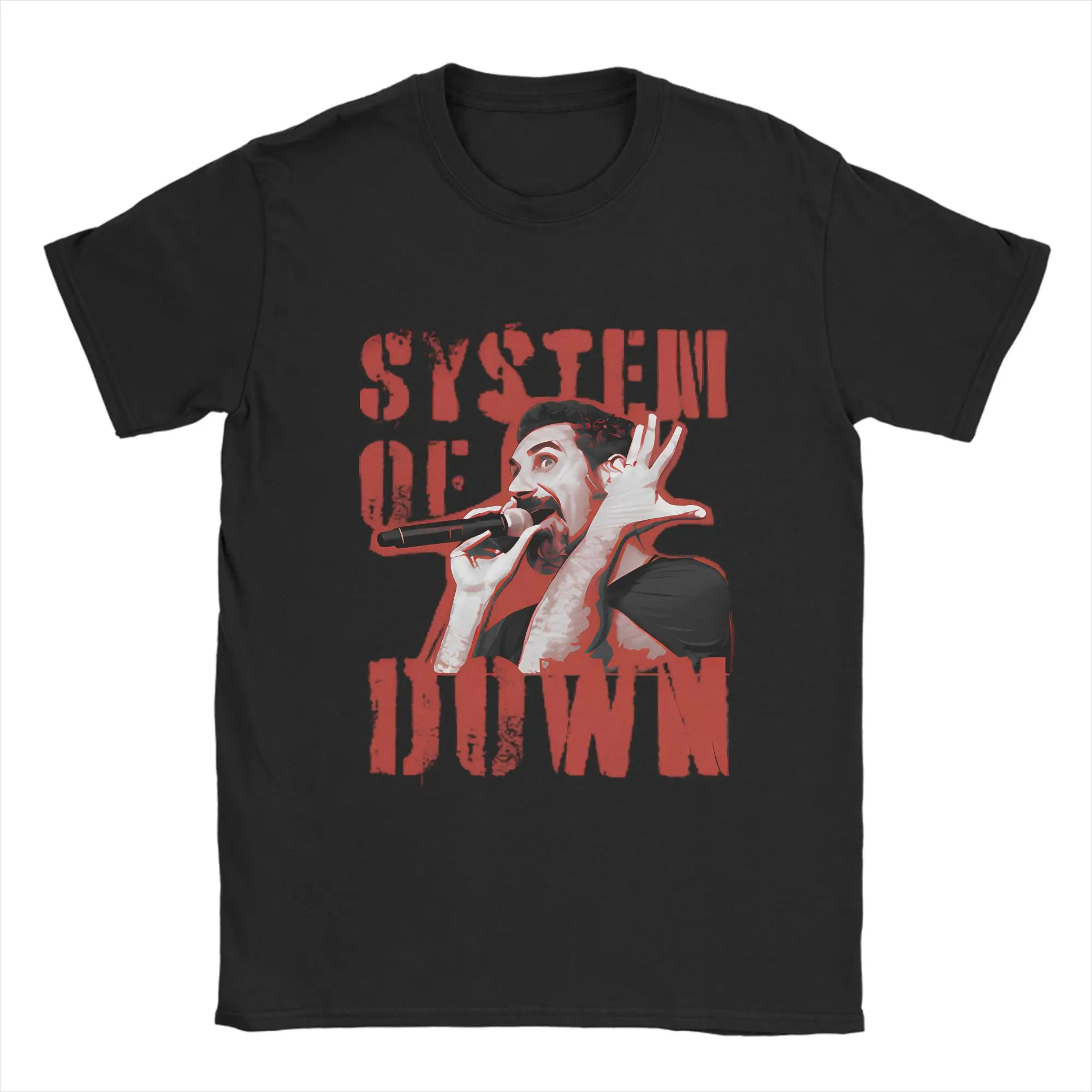 

Fun Down System 90s Band T-Shirt for Men Round Neck Cotton T Shirts Short Sleeve Tees Printing Tops