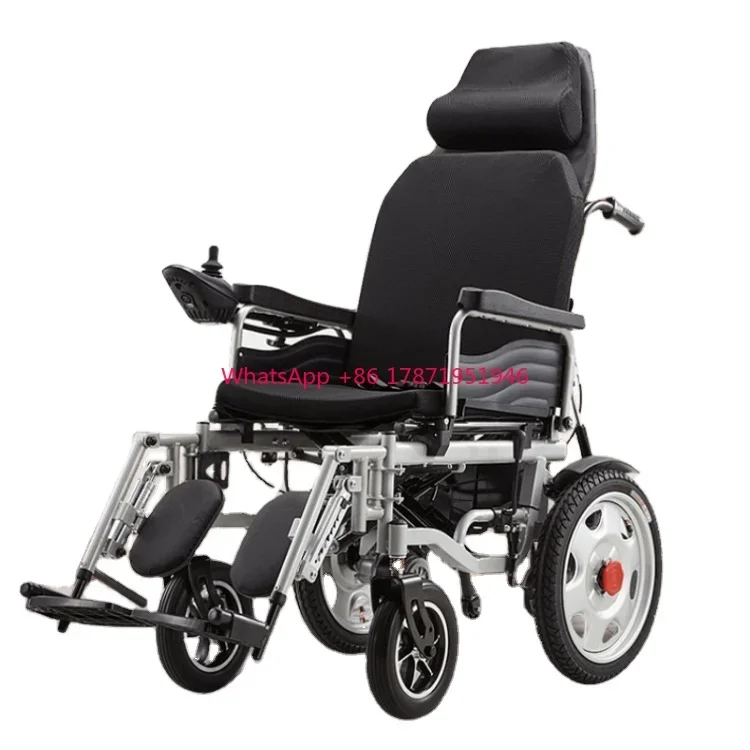 

Adjustable Power 12Ah Steel Electric Wheelchair with Lead Acid Battery Reclining Silla De Ruedas Rehabilitation Therapy Supplies