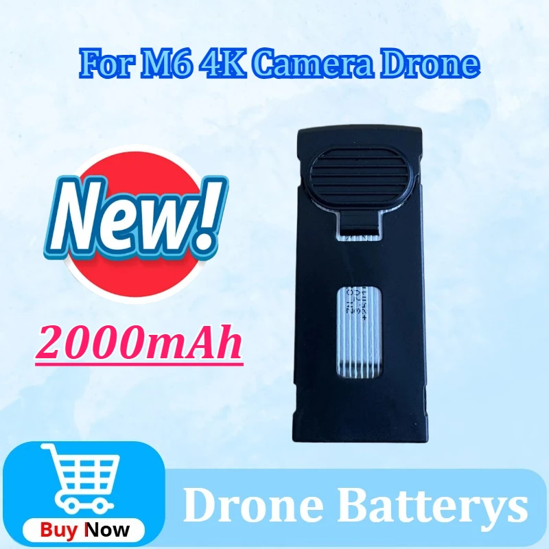 

3.7V 2000mAh for M6 4K Camera Drone Newly Upgraded Rechargeable Drone Battery Spare Lipo Battery Accessories Parts
