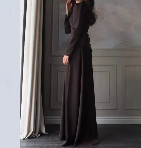 Herbstmode Damen Slim Fit Französischer Anzug mit Stehkragen und Taillenbetonung, unregelmäßigem Oberteil und A-Linien-Rock-Set