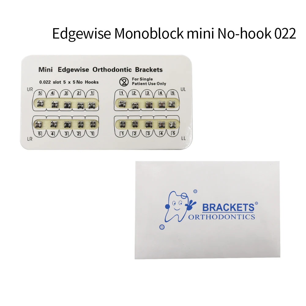 

10 упаковок ортодонтических брекетов Edgewise 0 Hook Mini Blue Pad