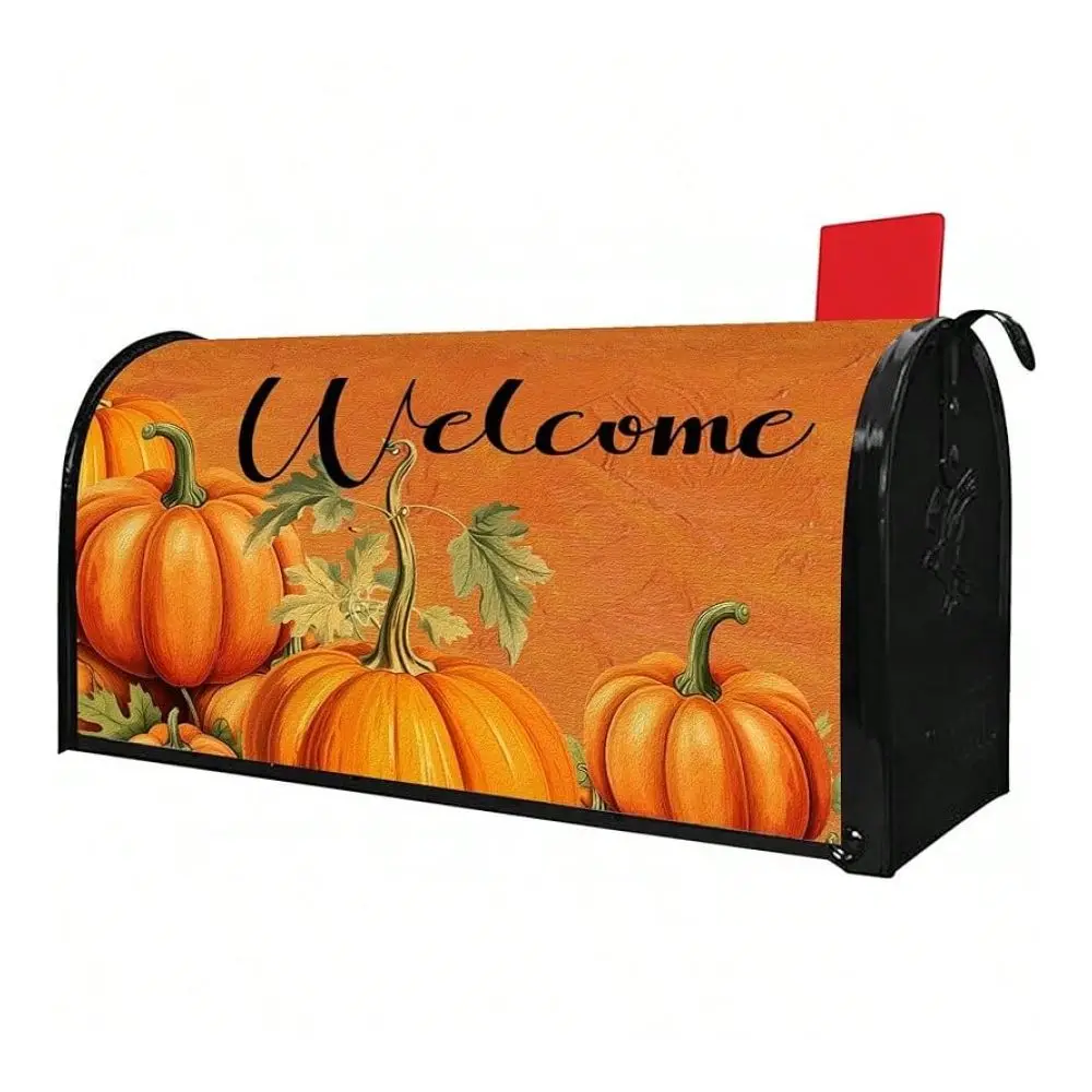 

Fall Yall Pumpkin Maple Leaf Magnetic Mailbox Cover Standard Size 18 X 21 Thanksgiving Harvest Autumn Letter Box Covers Decor O
