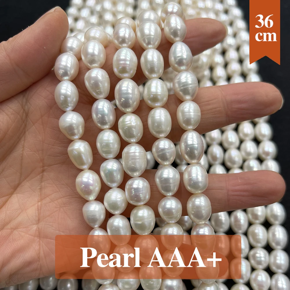 9-10mm Natural Freshwater 100% Pearl Beads AAA+ Pearl Loose Spacer Beaded for Making DIY Jewelry Necklace Bracelet Accessories