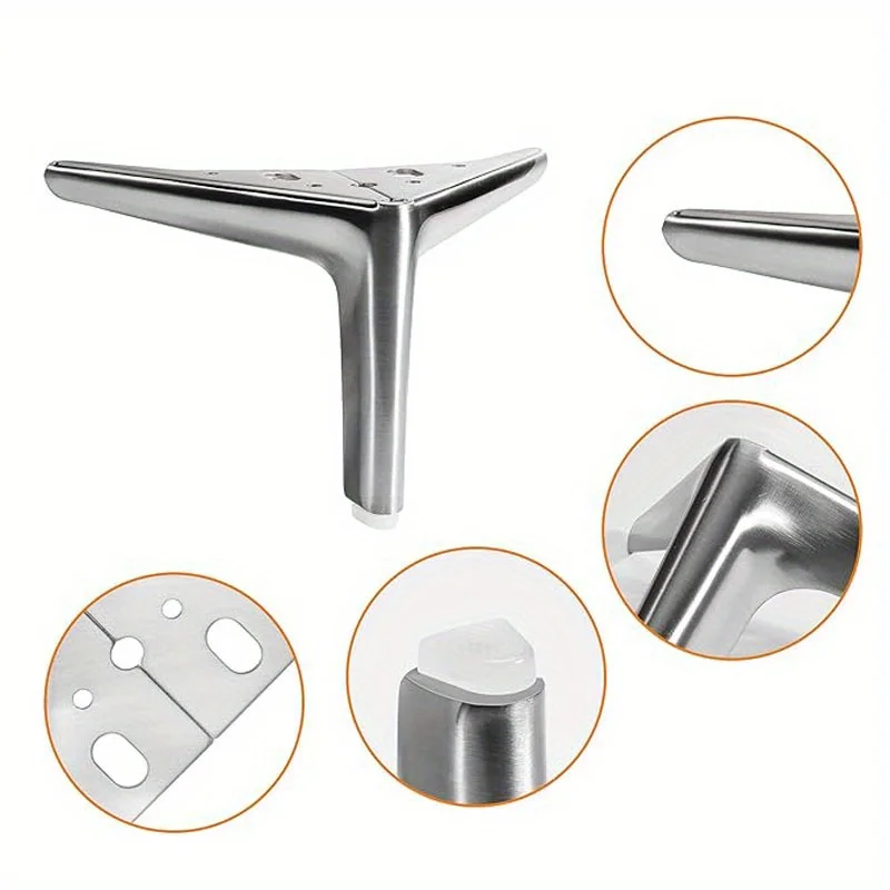 4pcs Modern Metal Furniture Legs Furniture Legs Replacement for Dresser Cabinet Couch Bed Chair Table DIY Replacement Parts