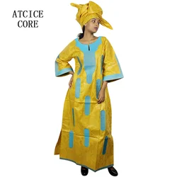 African Dashiki Dresses African Dresses For Women Bazin Riche Embroidery Design Dress Long Dress With Scarf