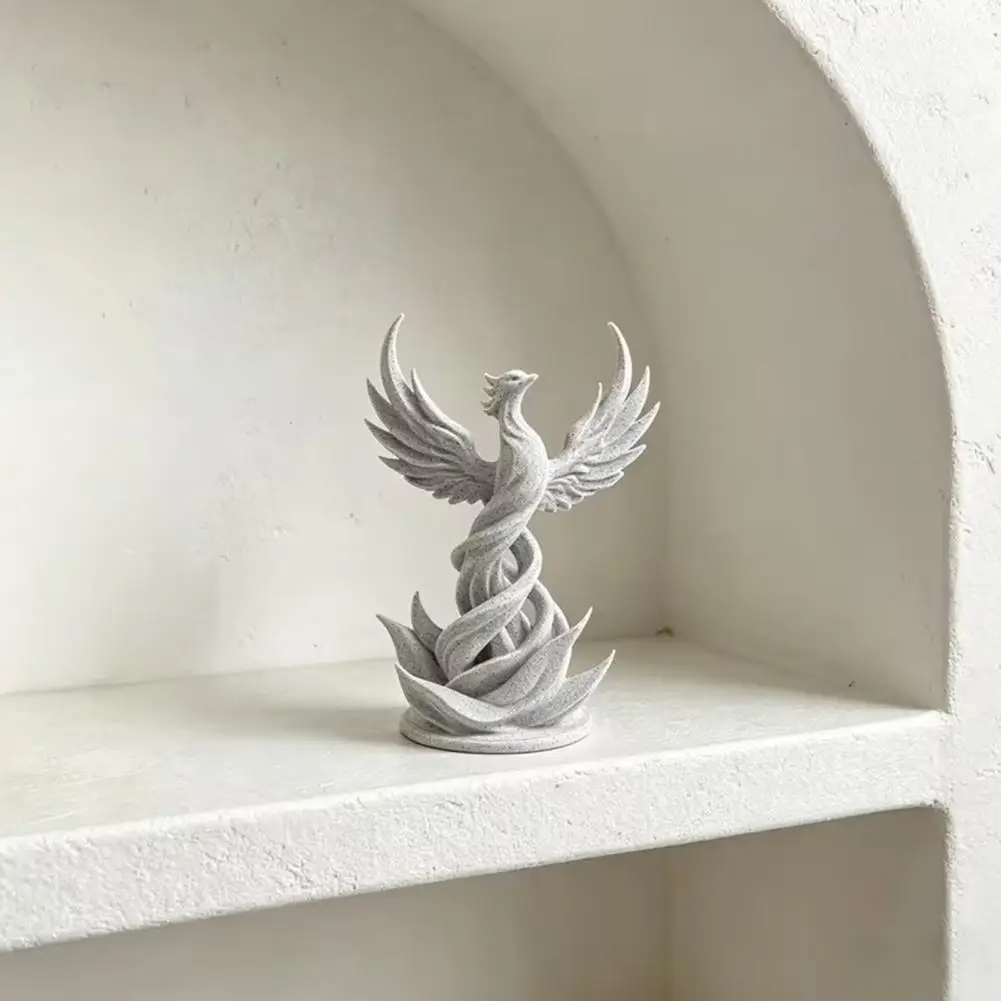 Matte Frosted Texture Figure 3d Printed Phoenix Decor Phoenix Sculpture 3d Printed Figurine Mythical Bird Decoration with Wings