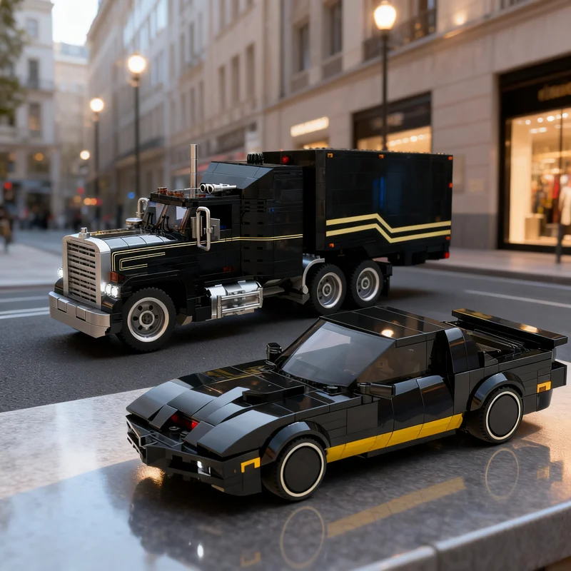 3106pcs MOC Mocturnal Knight Rider KITT FLAG Mobile Command Unit Racing Series Model Building Blocks DIY Art Set Mega Toy Gift