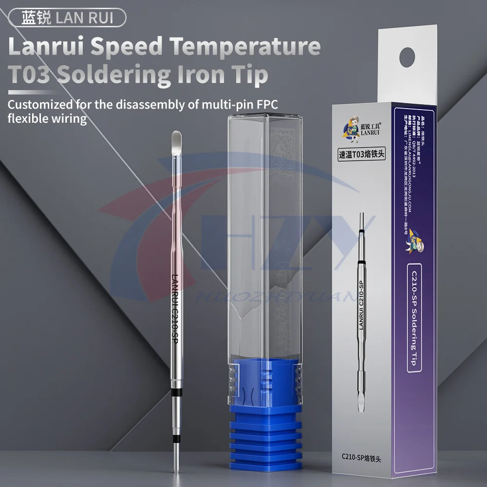 LANRUI C210-SP T03 Flat Soldering Iron Tip Fast Heating Solder Tip for C210 Soldering Station Phone Screen Mainboard Chip Repair