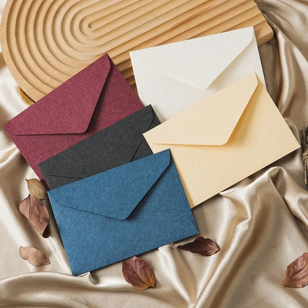 10pcs Vintage Envelopes Set Invitation Card Bronzed Seal Blessing Thank Envelope Sheepskin Envelope Romantic