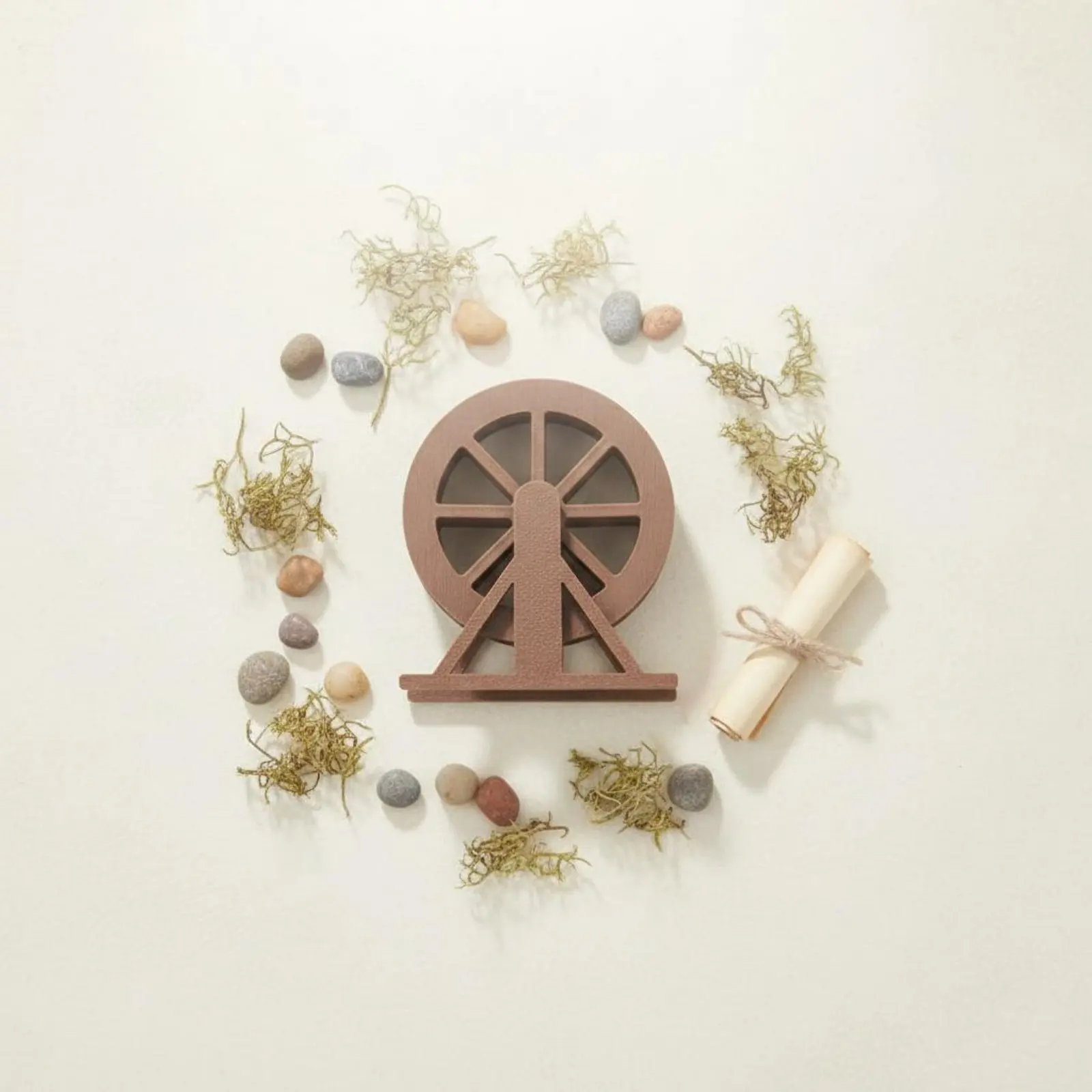 Water Wheel Model Rustic Design Mini Boat Model Mini Boat Figurine Cute Miniature Landscape Tabletop for Desktop