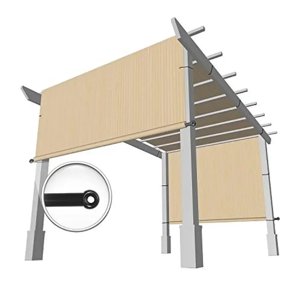 

16'x9' HDPE Pergola Shade Cover with UV Block Privacy Screen Panel and Weighted Rods Ideal Patio Garden Garage Porch Deck Beige