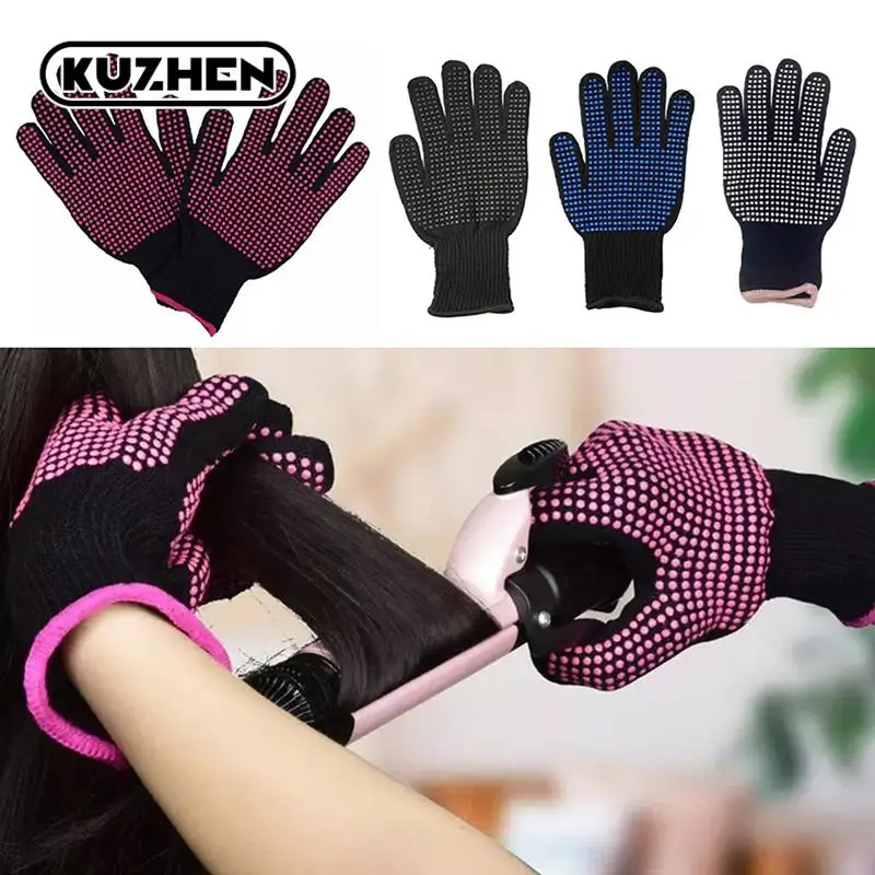 1PC New Double-sided Hair Straightener Perm Curling Hairdressing Heat Resistant Finger Glove Hair Tools Thermal Styling Gloves