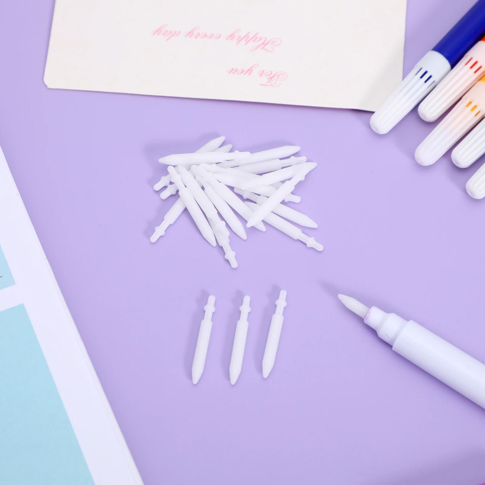 20 Pcs Paint Pen Tips Replacement 0 7mm Nylon Marker Nibs For Drawing Craft Supplies Student Classroom Accessories