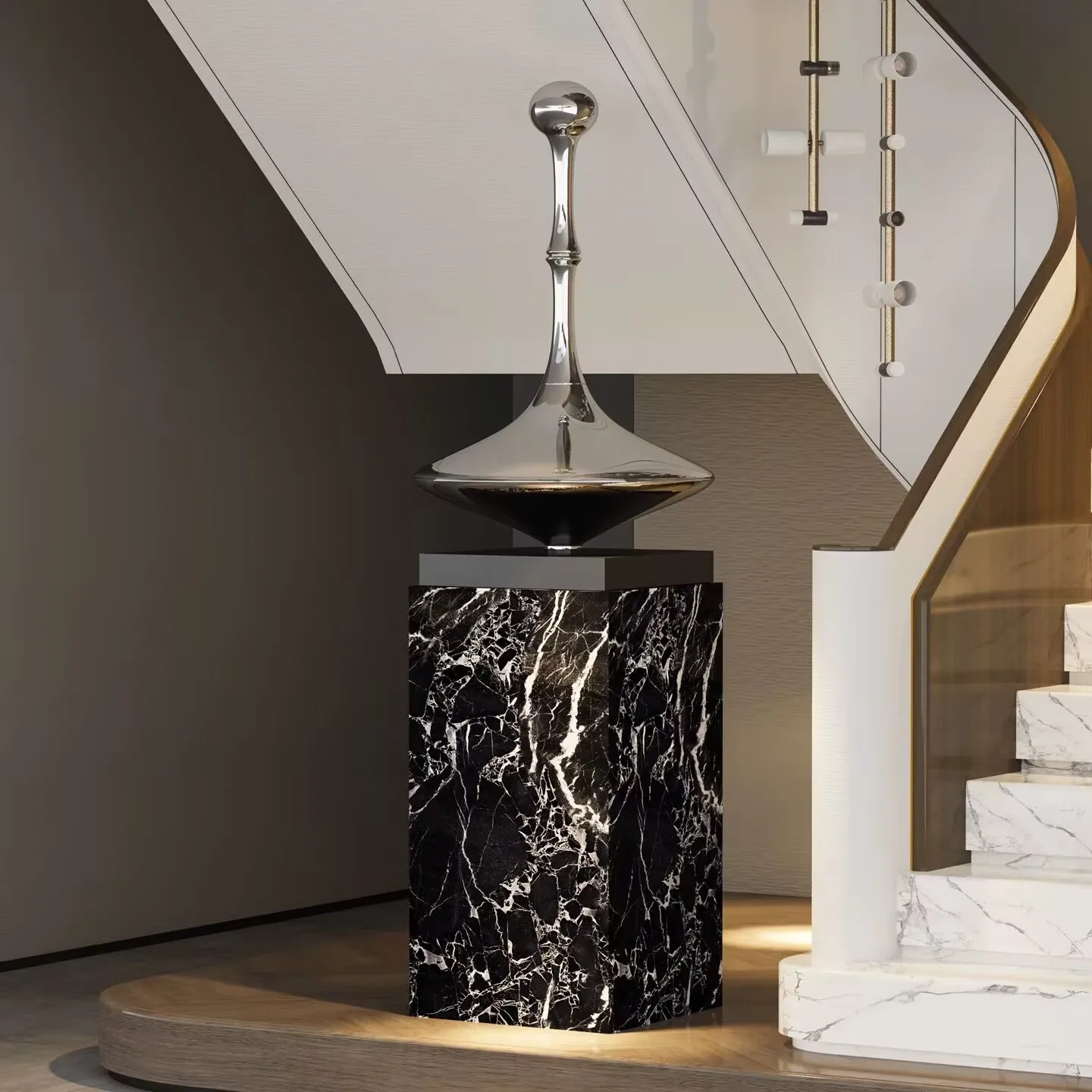 

Italian Luxury Gyro Sculpture Living Room Decoration Ornaments Modern Entrance Hall Staircase Corner Artwork Home Decor