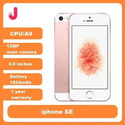 Apple-teléfono móvil iPhone SE desbloqueado Original, 4G LTE, 4,0 ', 2GB RAM, 16 GB/64GB ROM, A9, Dual-core, Touch ID, usado