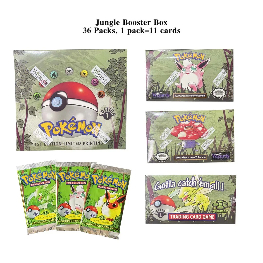 Pokémon TCG Fossil 1ª Edição Booster Box Proxy Set - Coleção Vintage Completa com 36 Pacotes, Aerodactyl, Zapdos, Magneton
