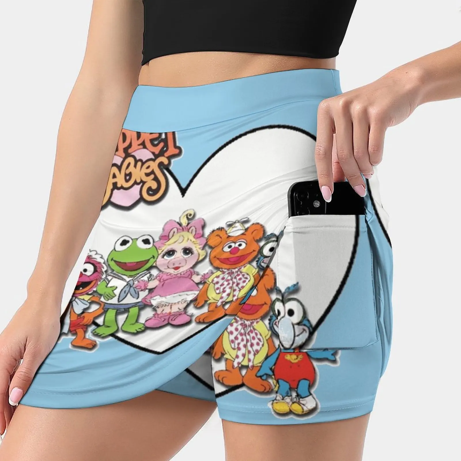 Babies! Trending Fashion Skirt Summer Printed Women Sport Skirts Double-Layer Athletic Babies 80S The Frog Show Eighties Ladies