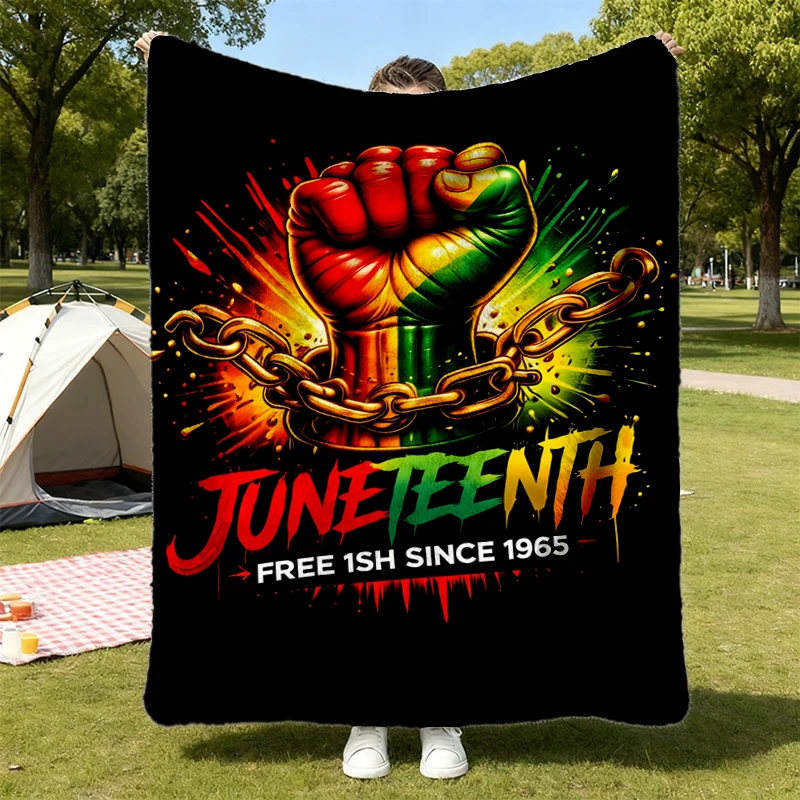 Juneteenth Flannel Blanket Black History Flannel Throw Free ish Since 1865 Freedom Cozy Blanket African American Pride