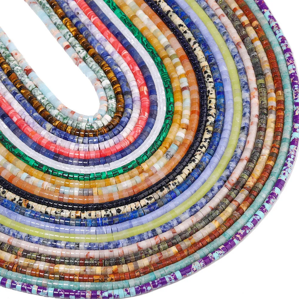 4x2mm Natural Stone Flat Disc Round Healing Crystal Amethyst Rose Quartz Rondelle Gemstone for Jewelry Making DIY Handicrafts - Image 3