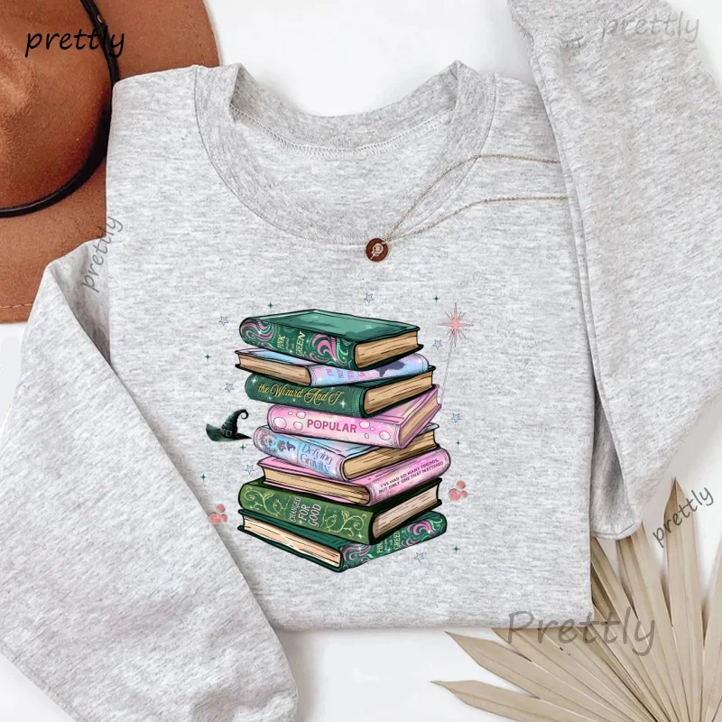 Mèche changé pour bon livre sweat femmes hommes baguette magique col rond sweats pull décontracté à manches longues femme vêtements