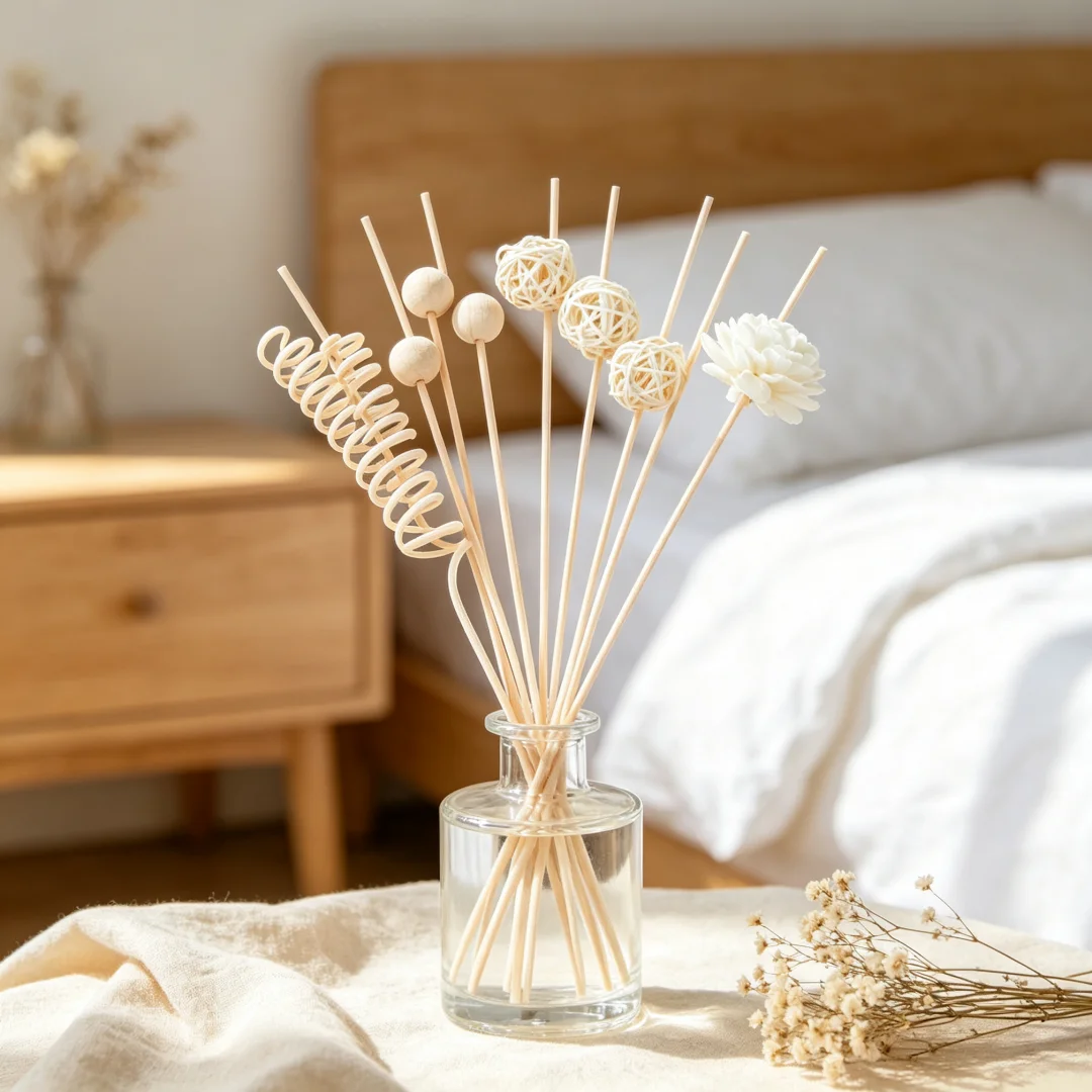 9PCS Artificial Flower Rattan Reed Fragrance Aroma Diffuser Refill Stick DIY Floral