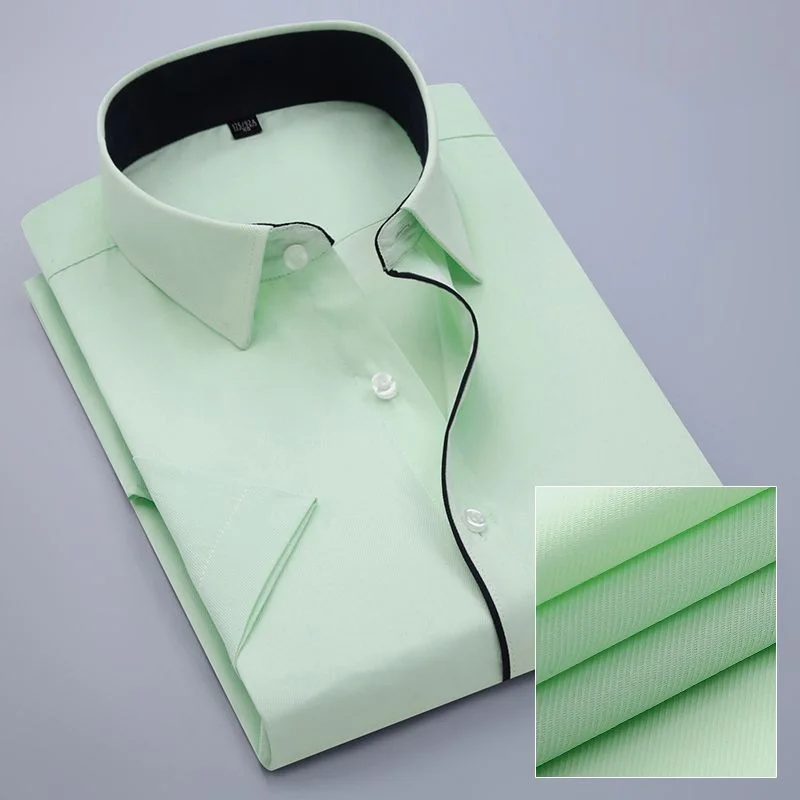 2024 New Summer Business Casual Simple and Loose Oversize Fashion Polo Collar Color Block Outwear Bottom Half Sleeve Shirt