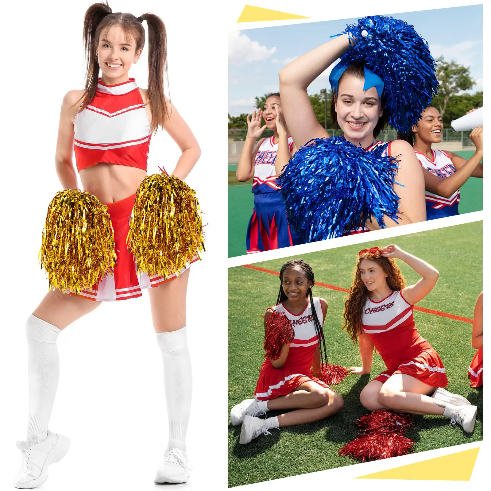 

14Pcs Cheerleading Ball-Flower Plastic Bright Colorful for Sports Meet Dance Aerobics Cheering Props Party Festival