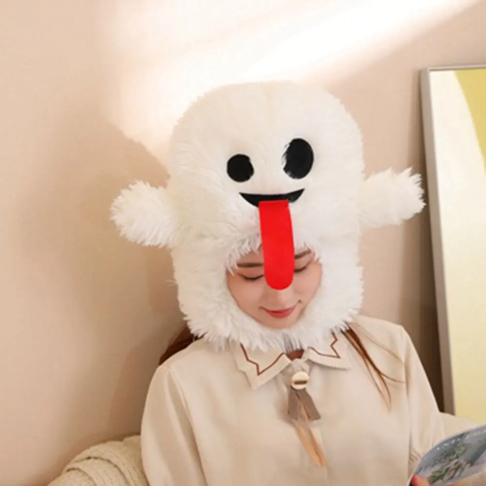 

Ghost Shape Headwear Hat for Halloween Party Costume Adult Pp Cotton Scary Skull Selfie Photo Prop Bright Theme